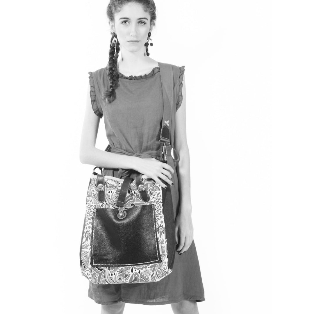 YAN SHUANG Bolso grande Algodón Negro