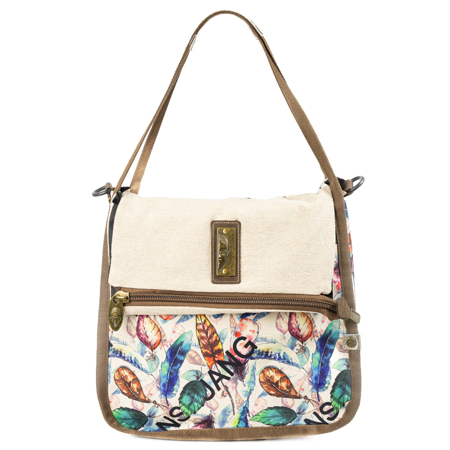 YAN SHUANG Flying Leaves Linen Urban Bag