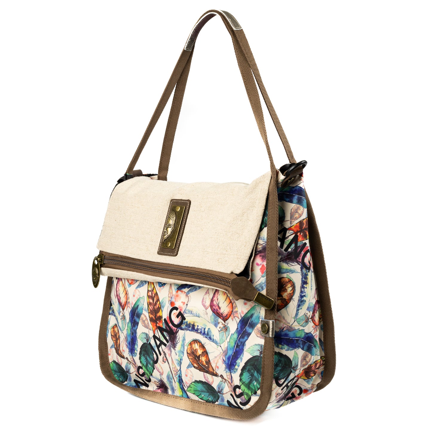 YAN SHUANG Flying Leaves Linen Urban Bag