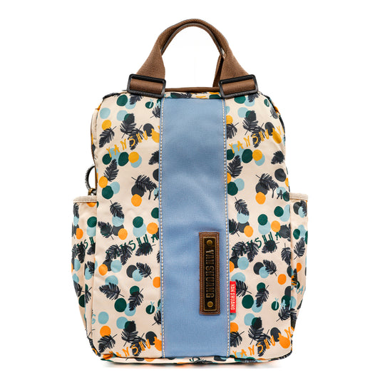 YAN SHUANG Mochila Ejecutiva Dots & Feather Algodón Azul