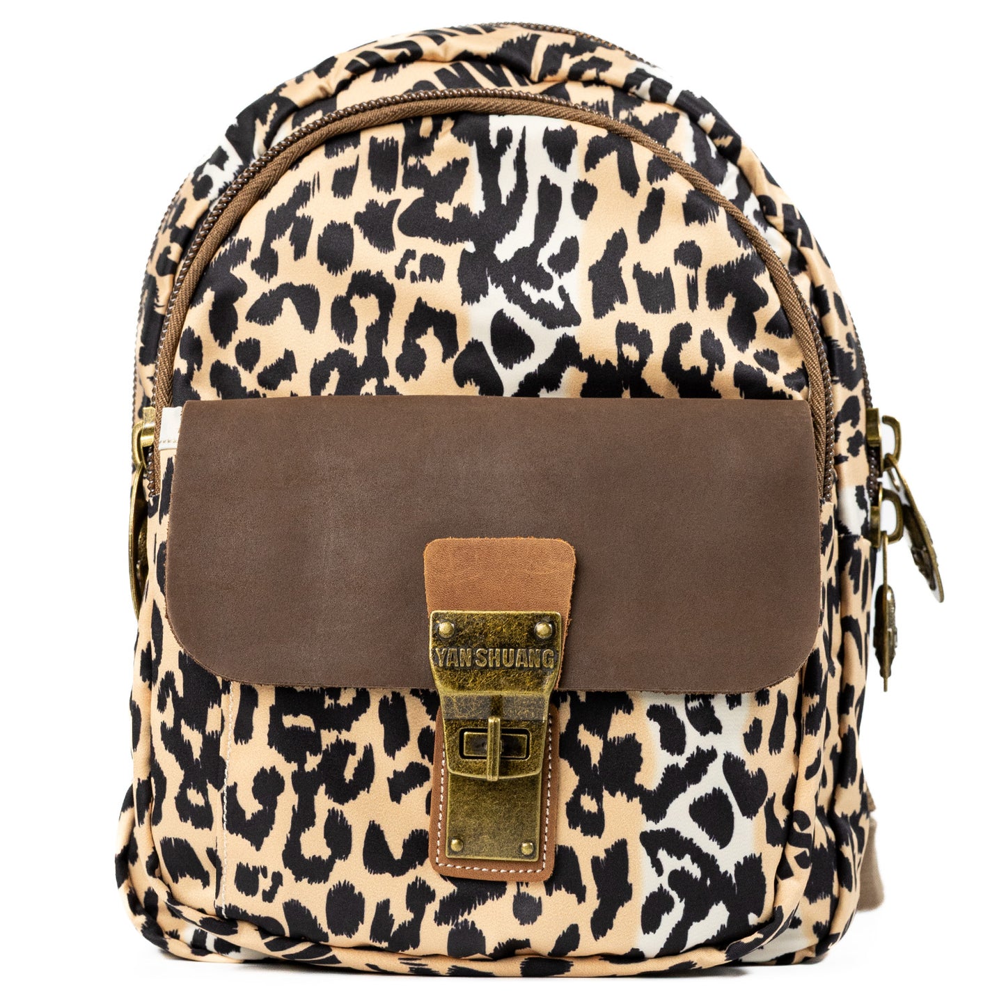 YAN SHUANG Mochila Convertible Crepe Piel Café