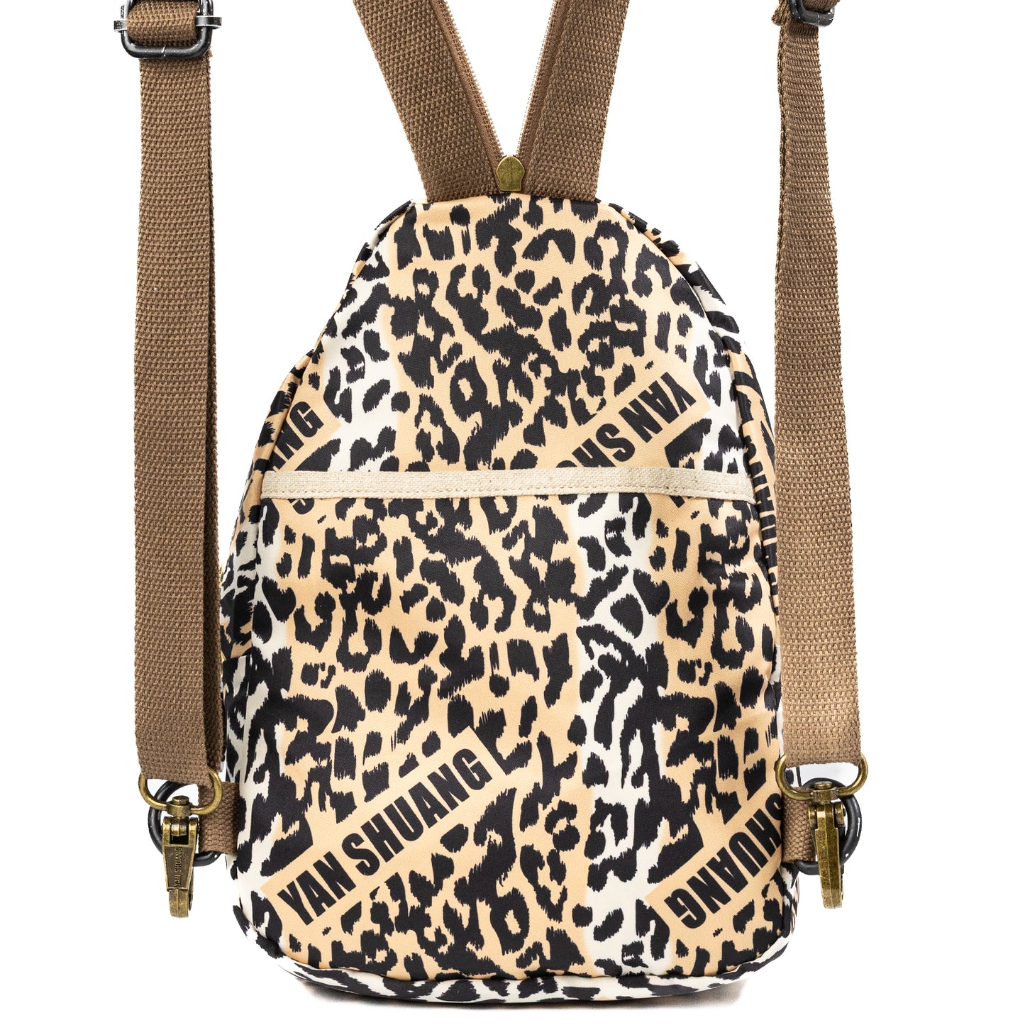 YAN SHUANG Mochila Convertible Crepe Piel Café