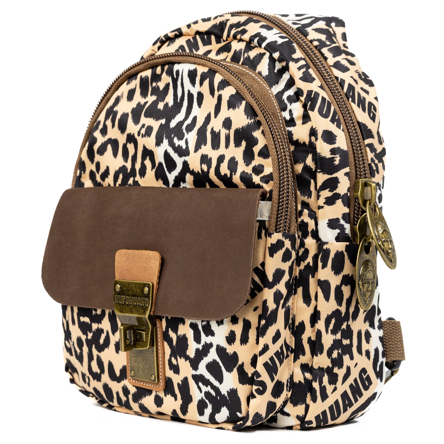 YAN SHUANG Mochila Convertible Crepe Piel Café