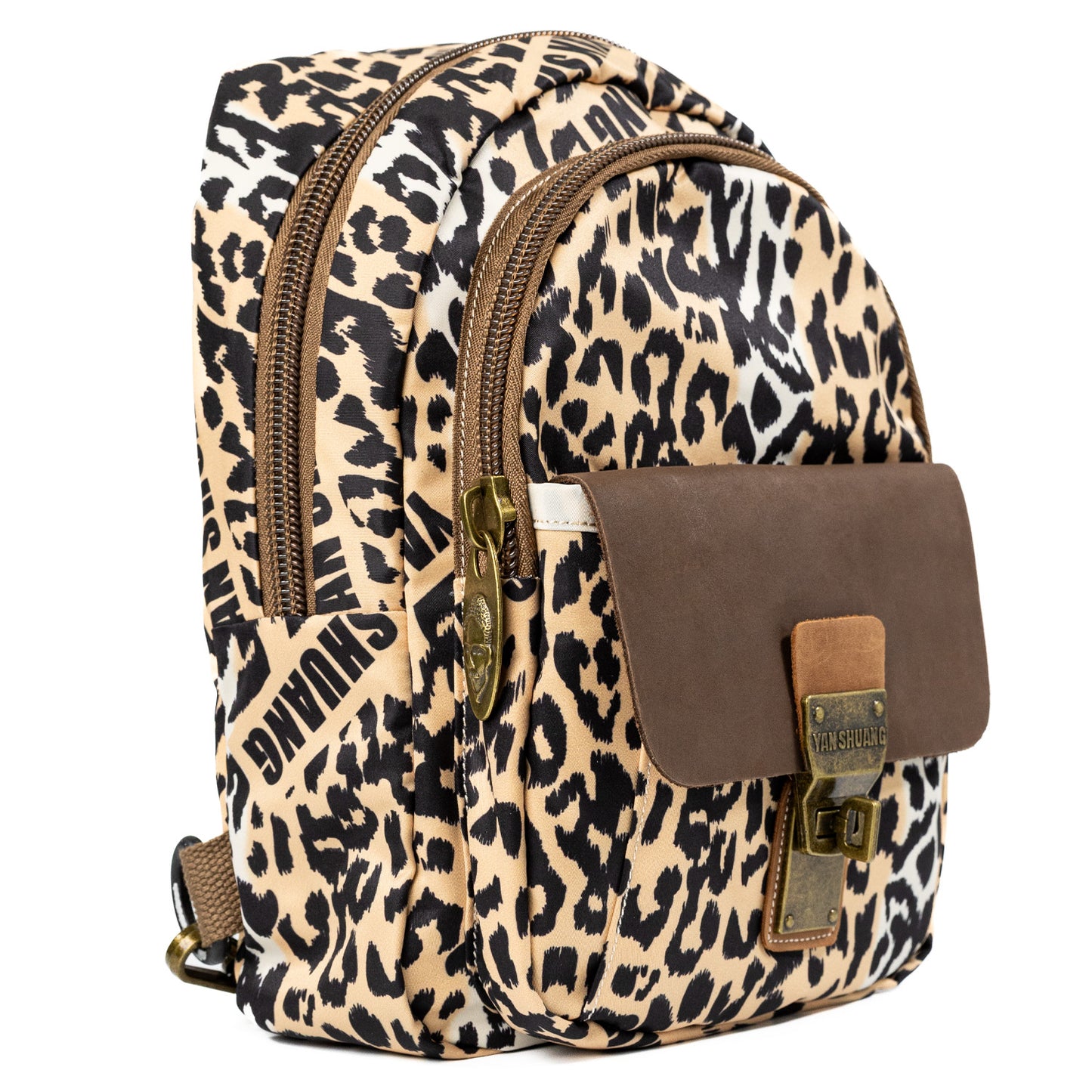 YAN SHUANG Mochila Convertible Crepe Piel Café