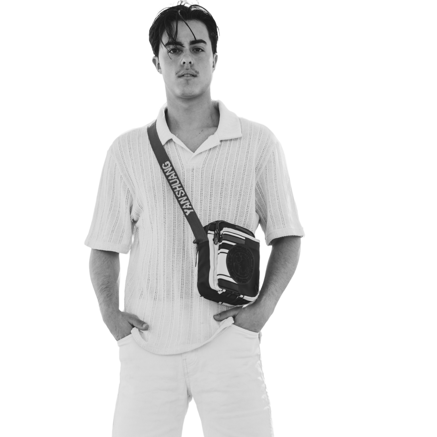 YAN SHUANG Bandolera Unisex Algodón Negro