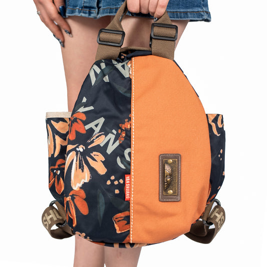 YAN SHUANG Mochila Urbana Flor Del Tíbet Algodón Teja