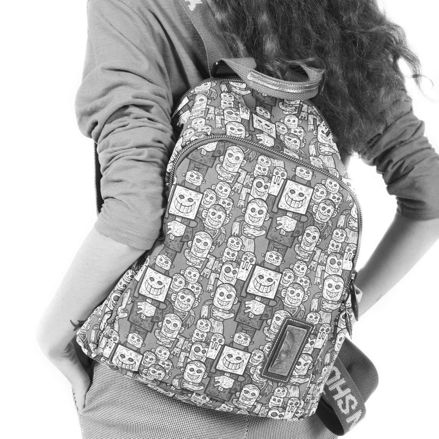 YAN SHUANG Mochila Urbana Unisex Algodón Negro