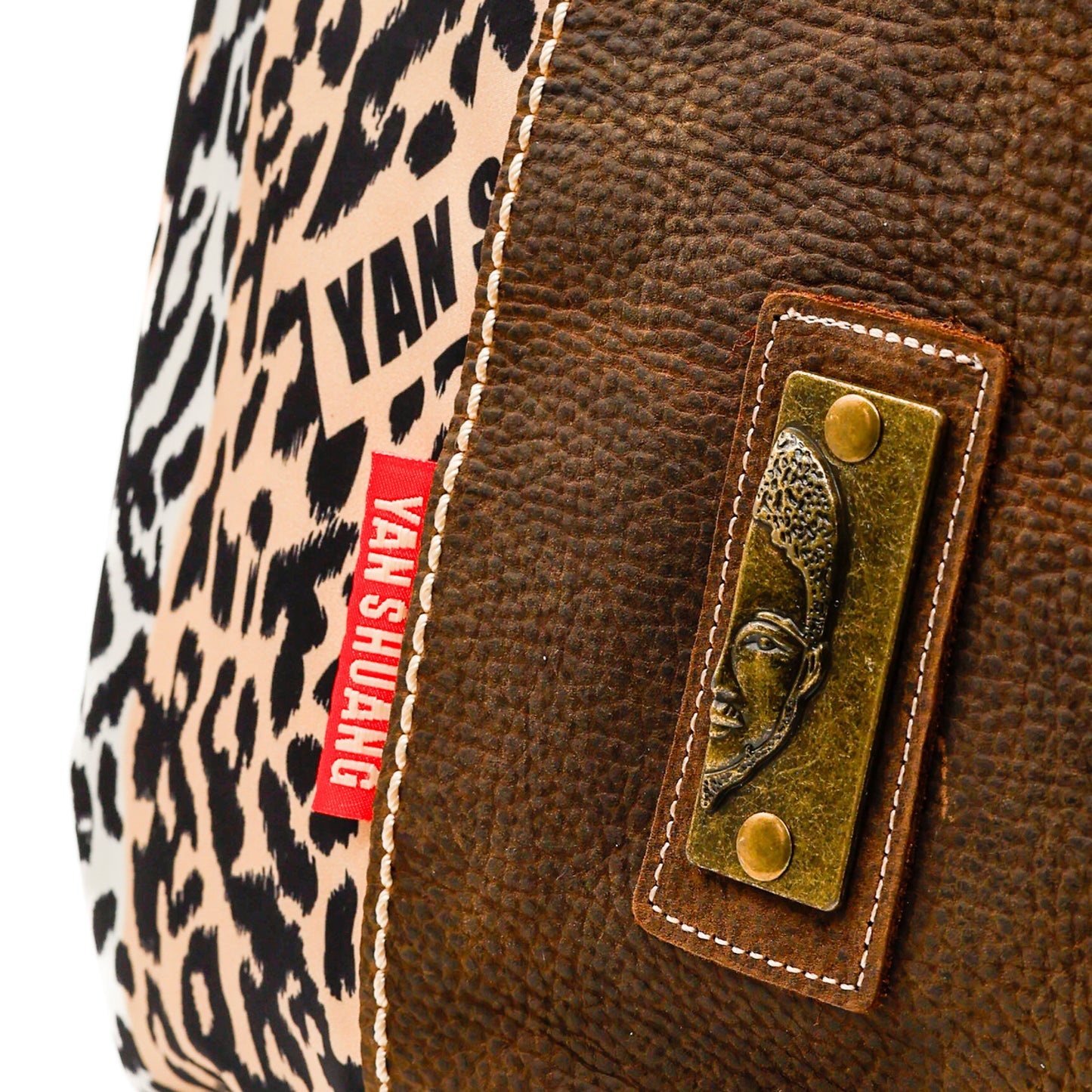 YAN SHUANG Urban Crepe Leather Backpack Brown