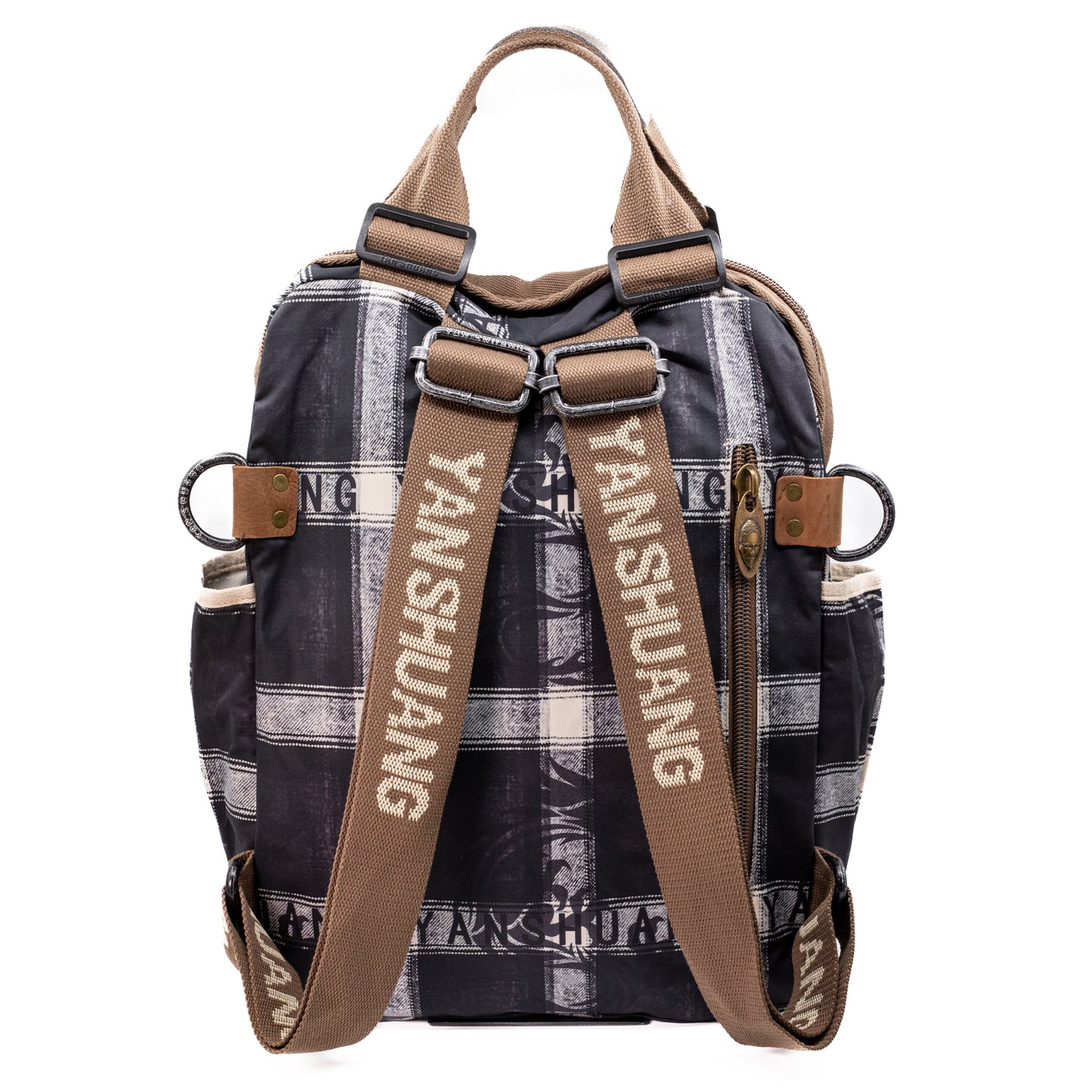 YAN SHUANG Mochila Ejecutiva Cuadro Gris