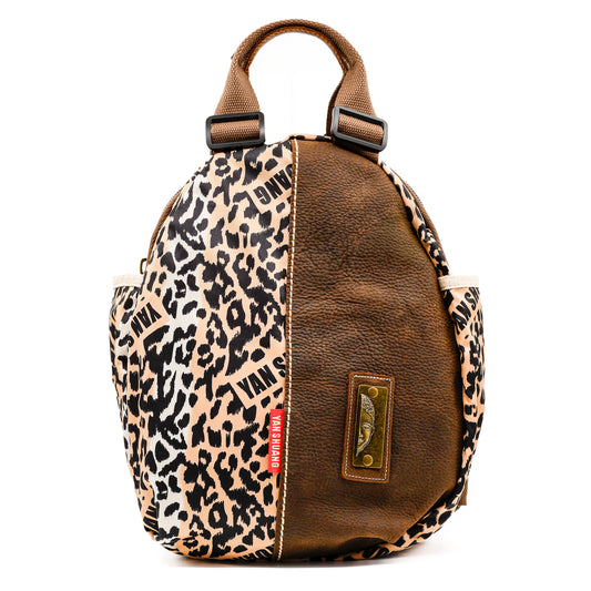 YAN SHUANG Urban Crepe Leather Backpack Brown