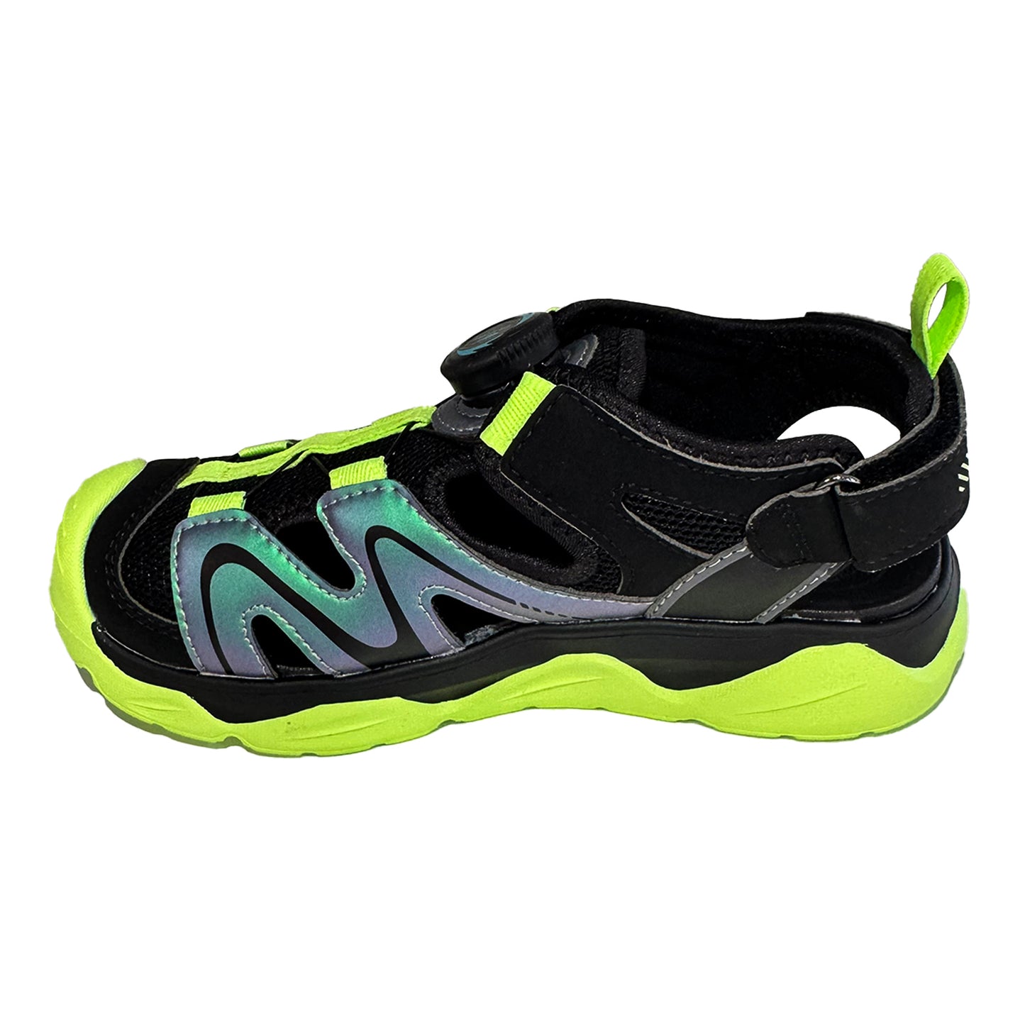 DR. KONG 921 BLACK GREEN BLUE SANDALS