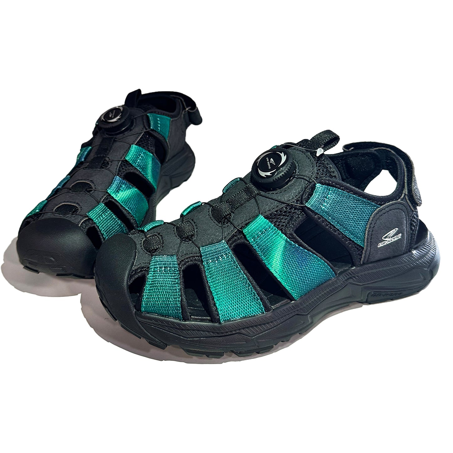 DR. KONG 696 BLACK GREEN SANDALS