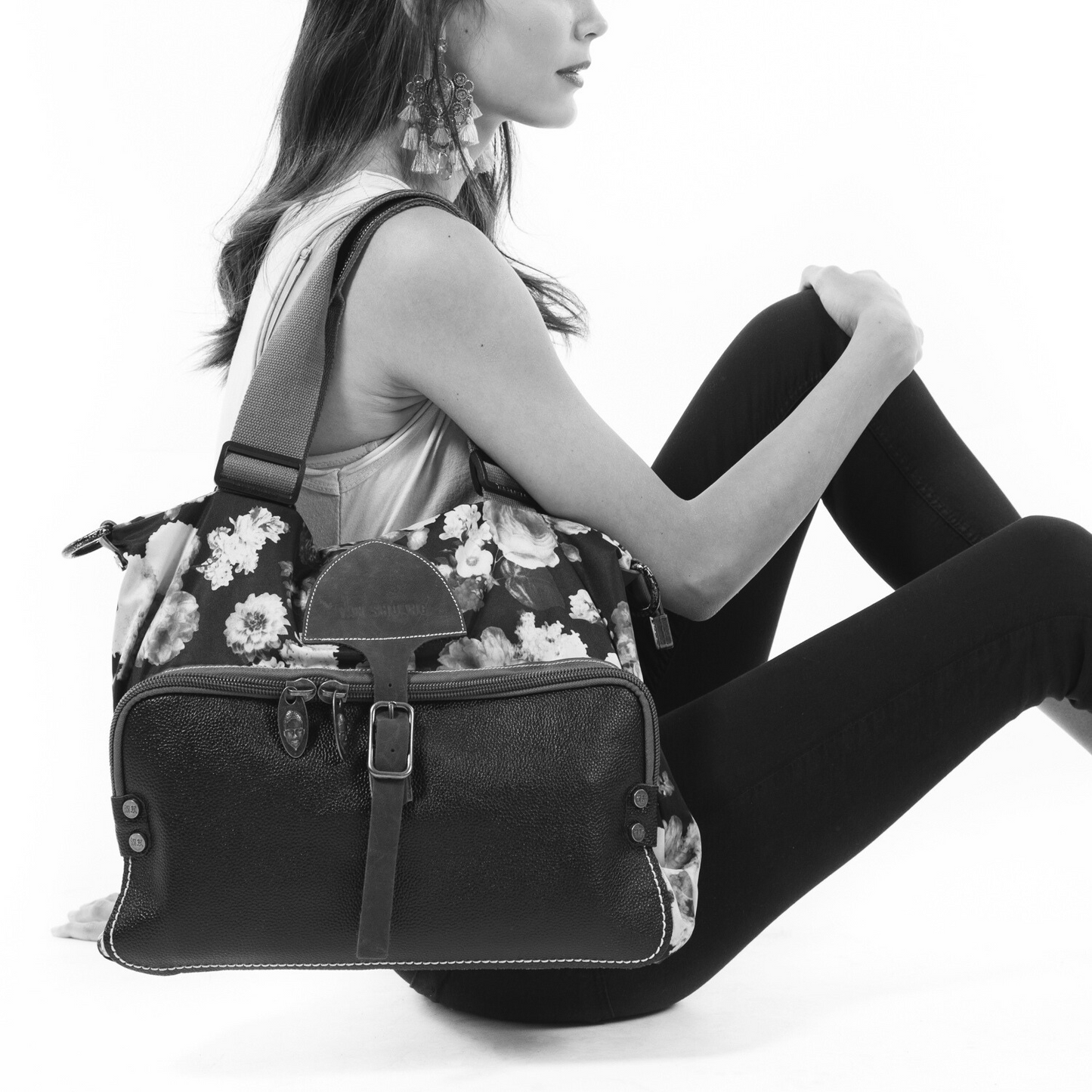 YAN SHUANG Bolso Urbano Piel Ramas Verde