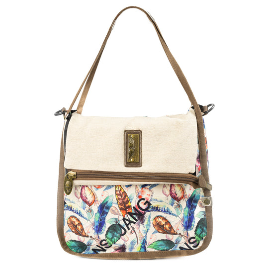 YAN SHUANG Flying Leaves Linen Urban Bag