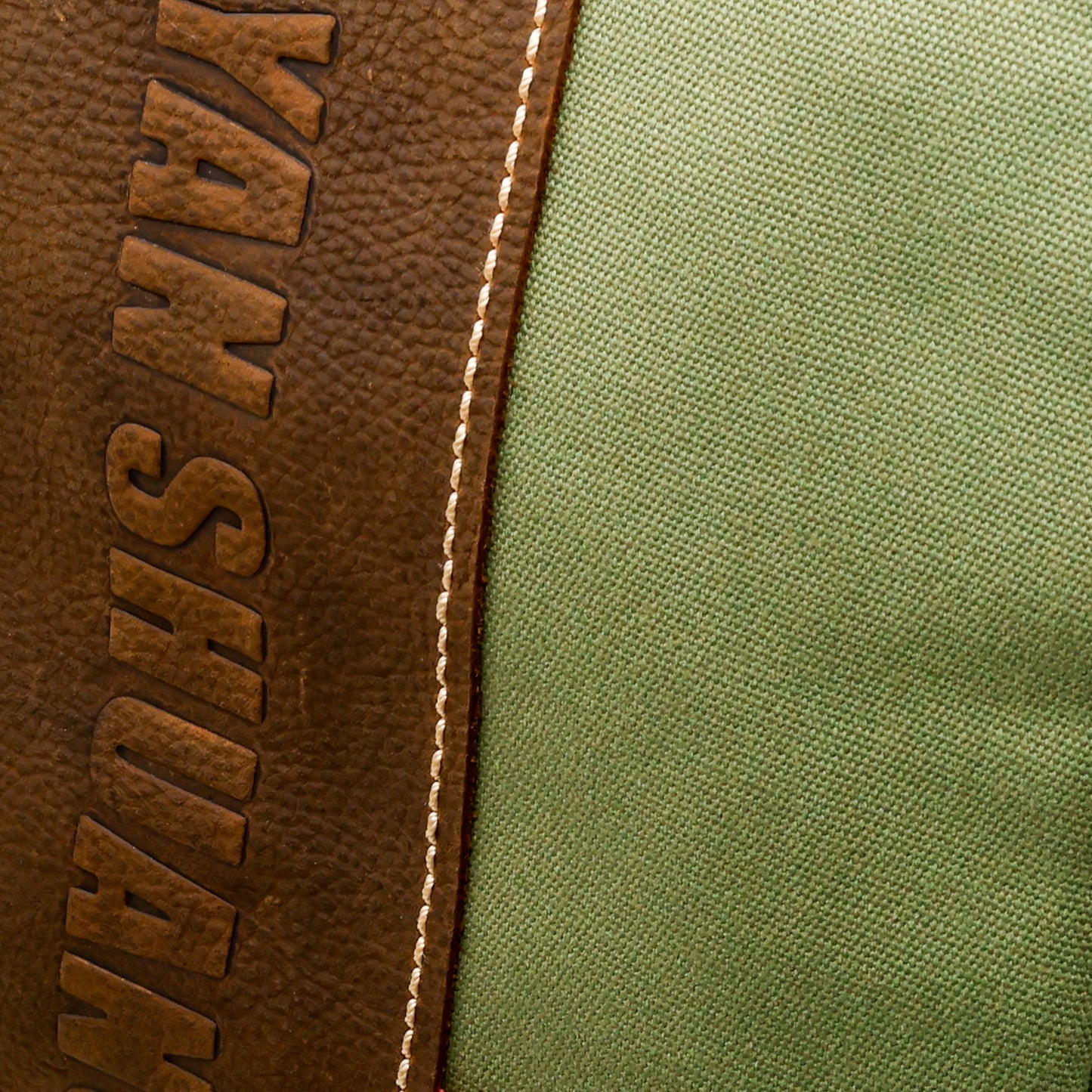 YAN SHUANG Mochila Ejecutiva Verde Militar Piel Café