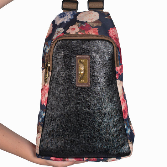 YAN SHUANG Mochila Urbana Elegante Magnolia Piel Negra