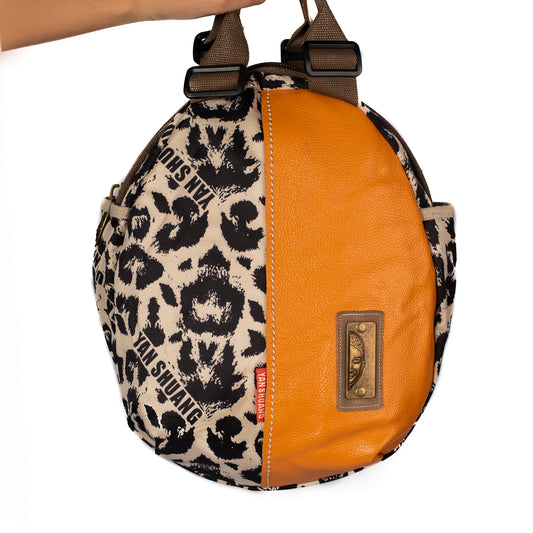 YAN SHUANG Urban Backpack Dog Paw Yellow Leather