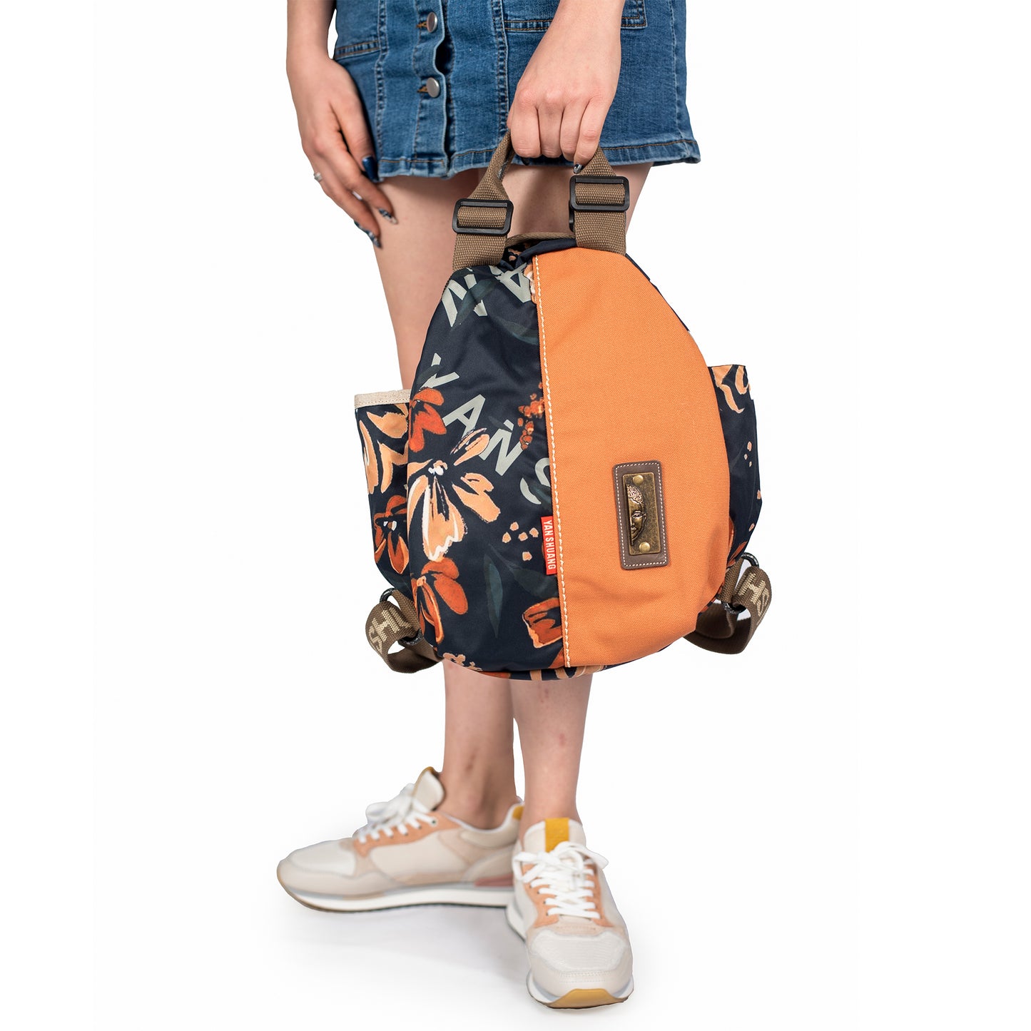 YAN SHUANG Urban Backpack Tibetan Flower Cotton Tile