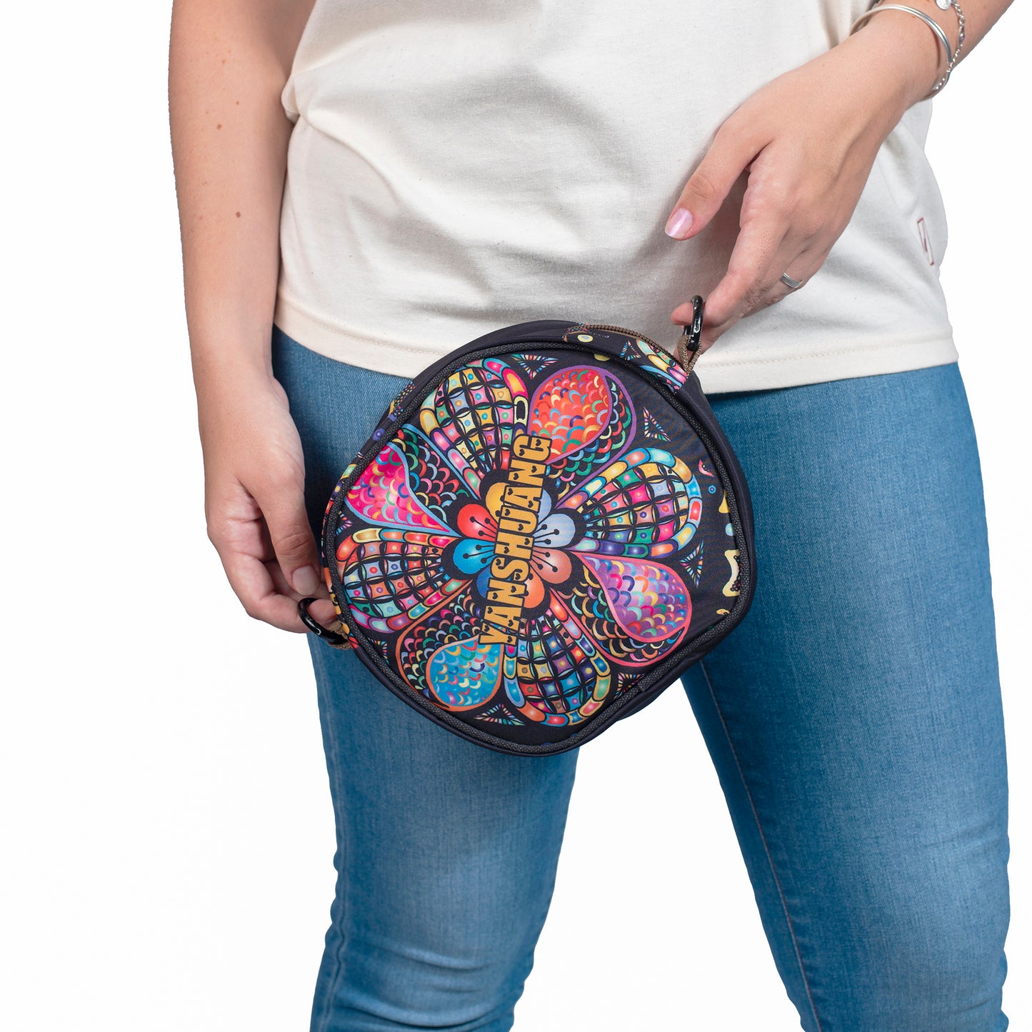 YAN SHUANG Diamond Flower Crossbody Bag