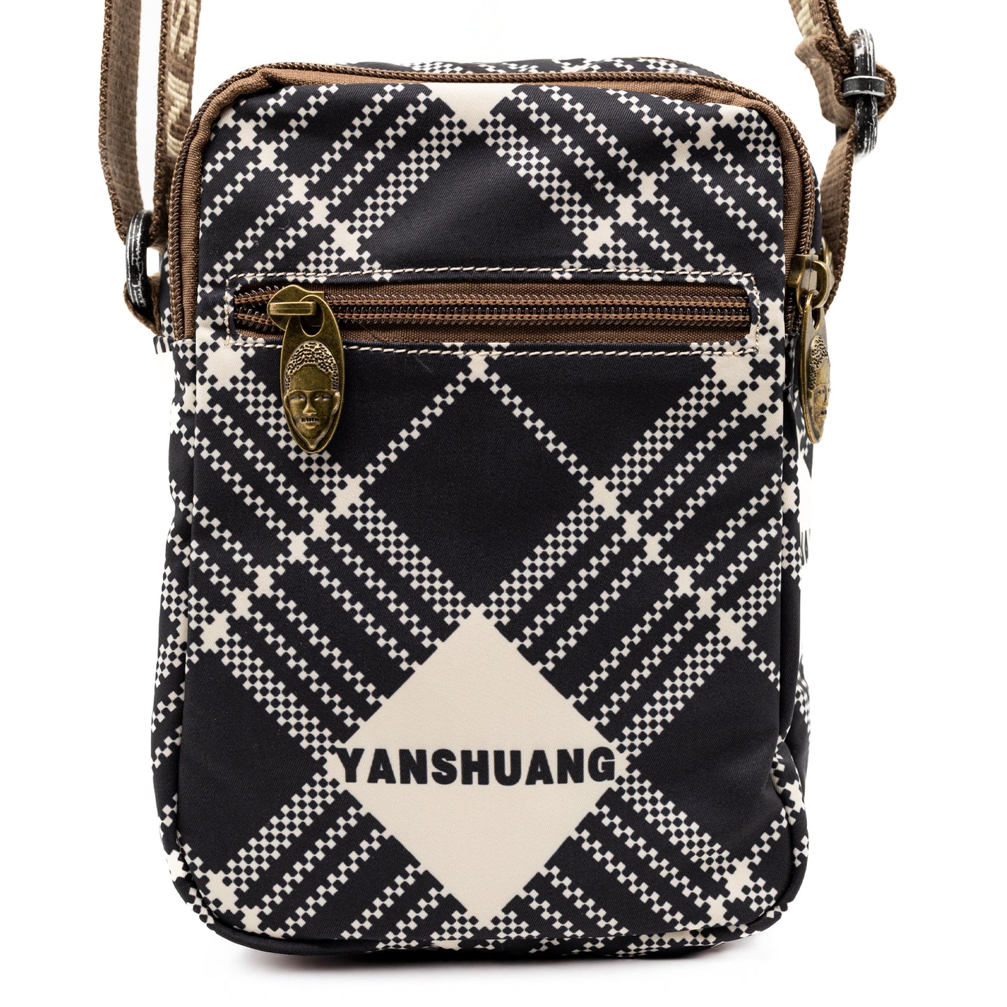 YAN SHUANG Unisex Lattice Shoulder Bag