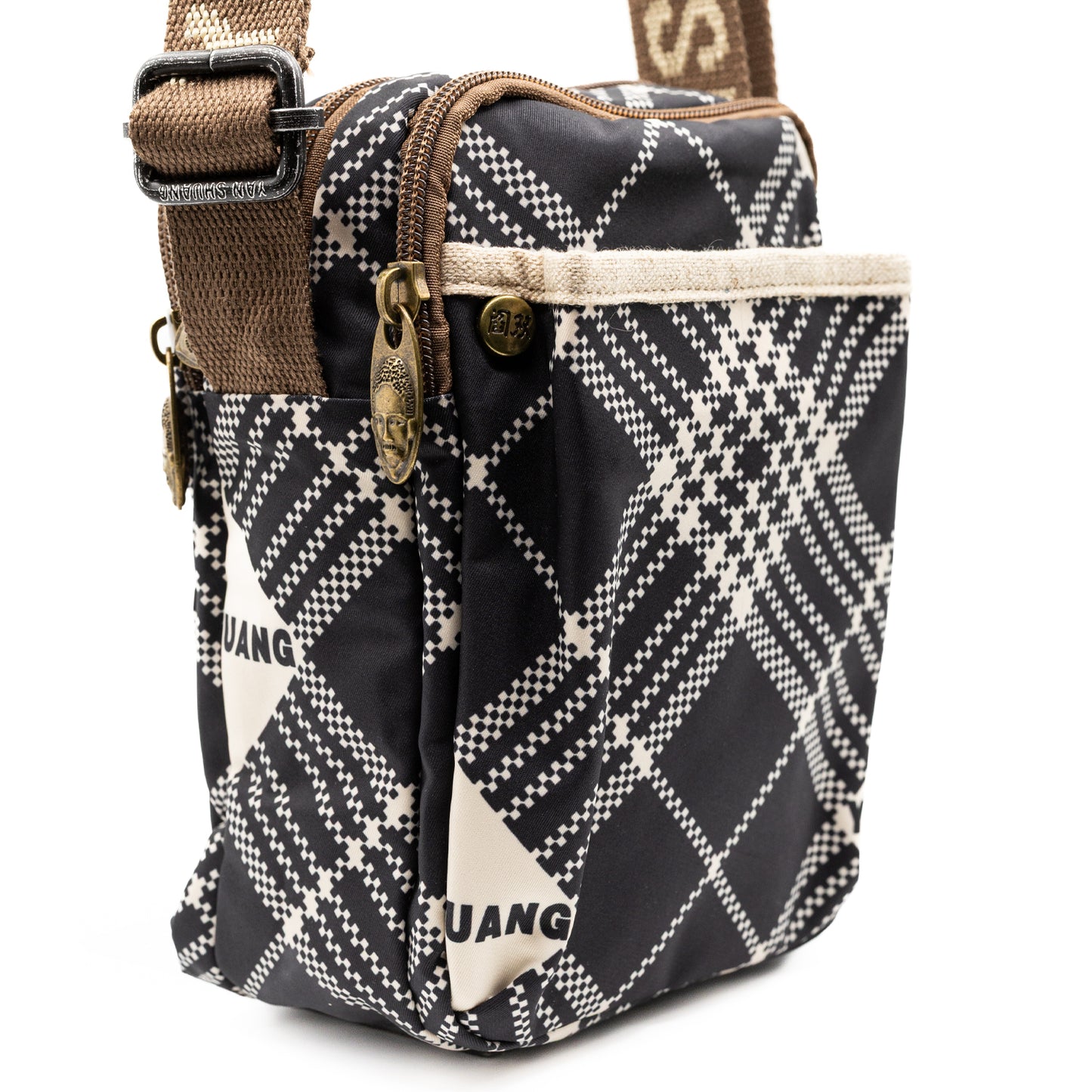 YAN SHUANG Unisex Lattice Shoulder Bag