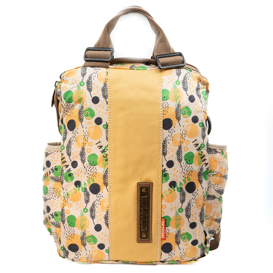 YAN SHUANG Dot and Feather Beige Business Backpack