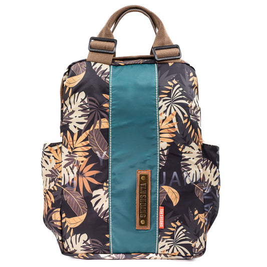 YAN SHUANG Turquoise Autumn Leaves Business Backpack