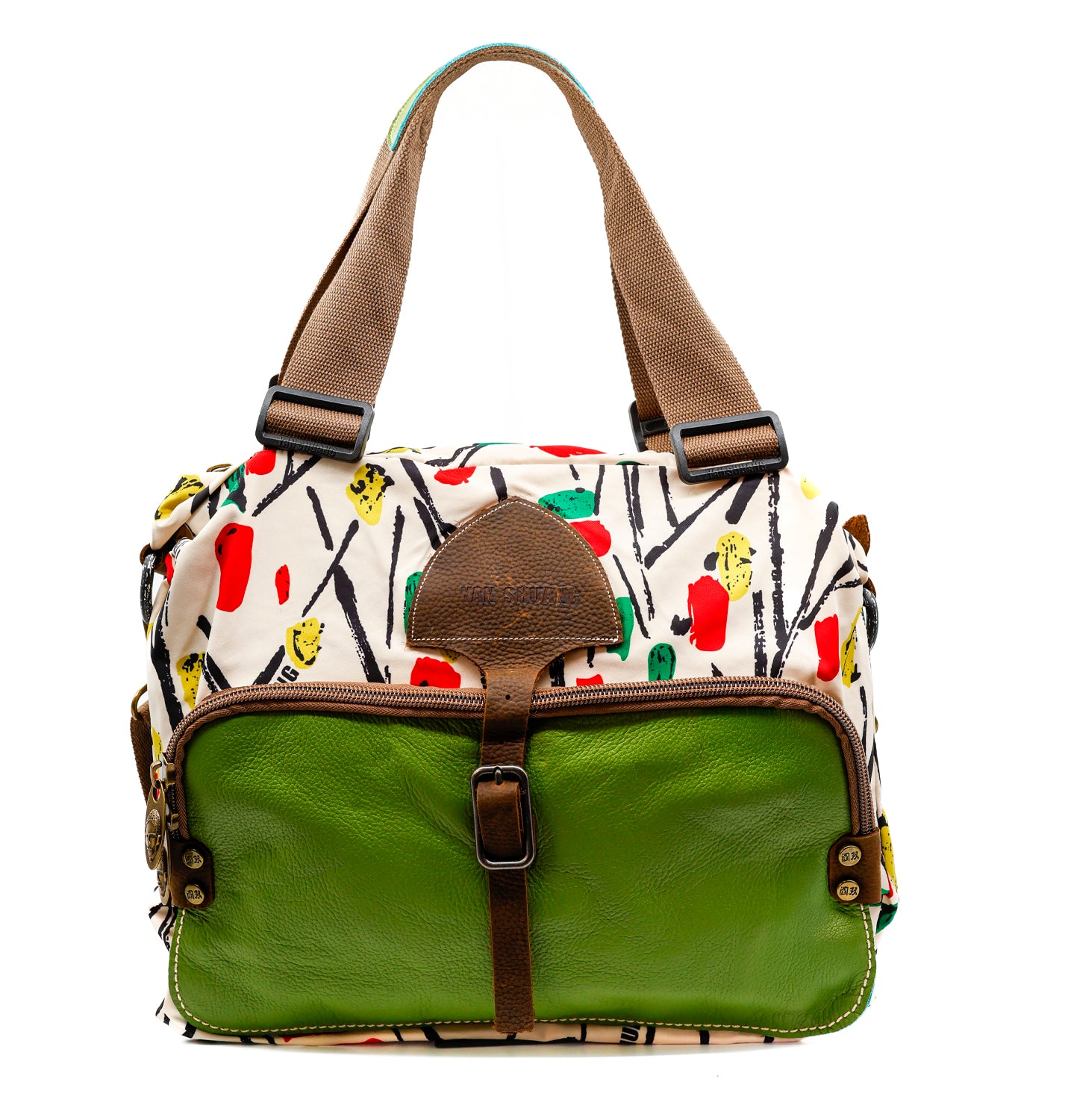 YAN SHUANG Bolso Urbano Piel Ramas Verde