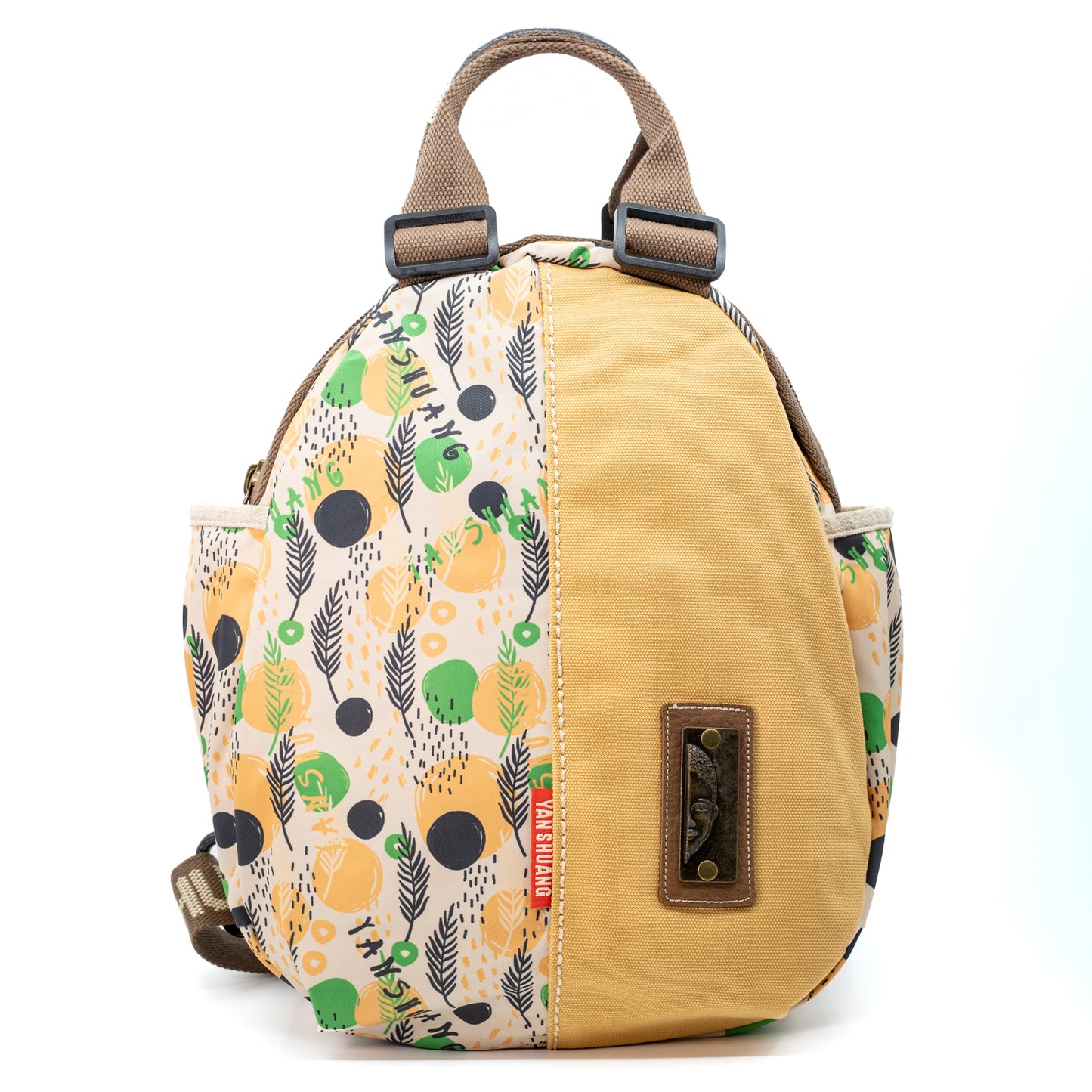 YAN SHUANG Urban Backpack Dot and Feather Beige