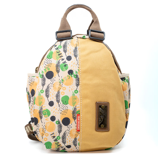 YAN SHUANG Urban Backpack Dot and Feather Beige