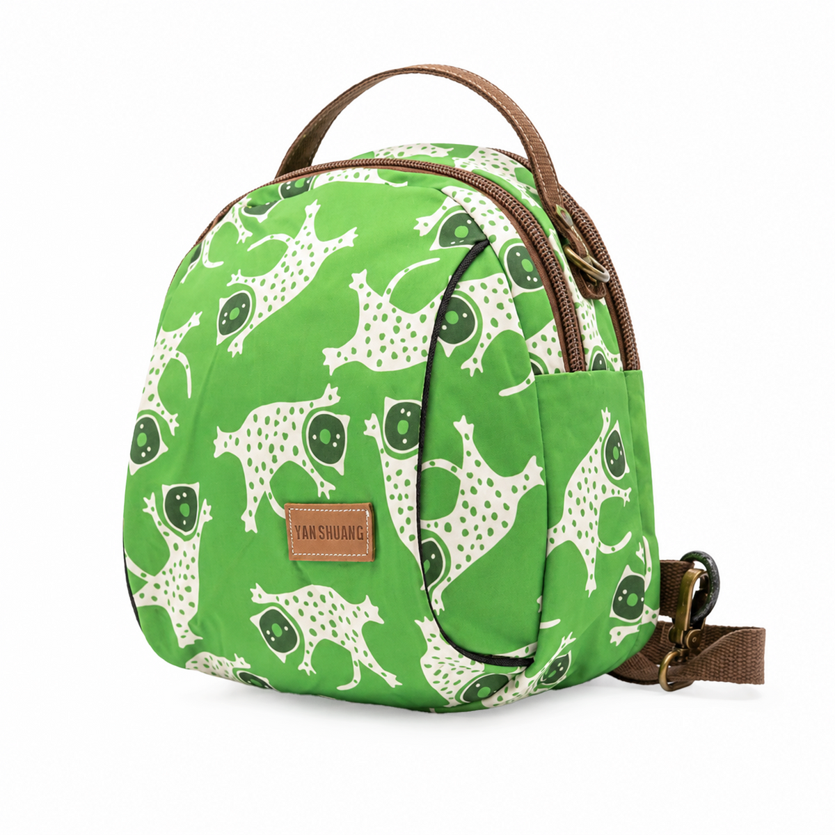YAN SHUANG Mochila Convertible Green Leopard