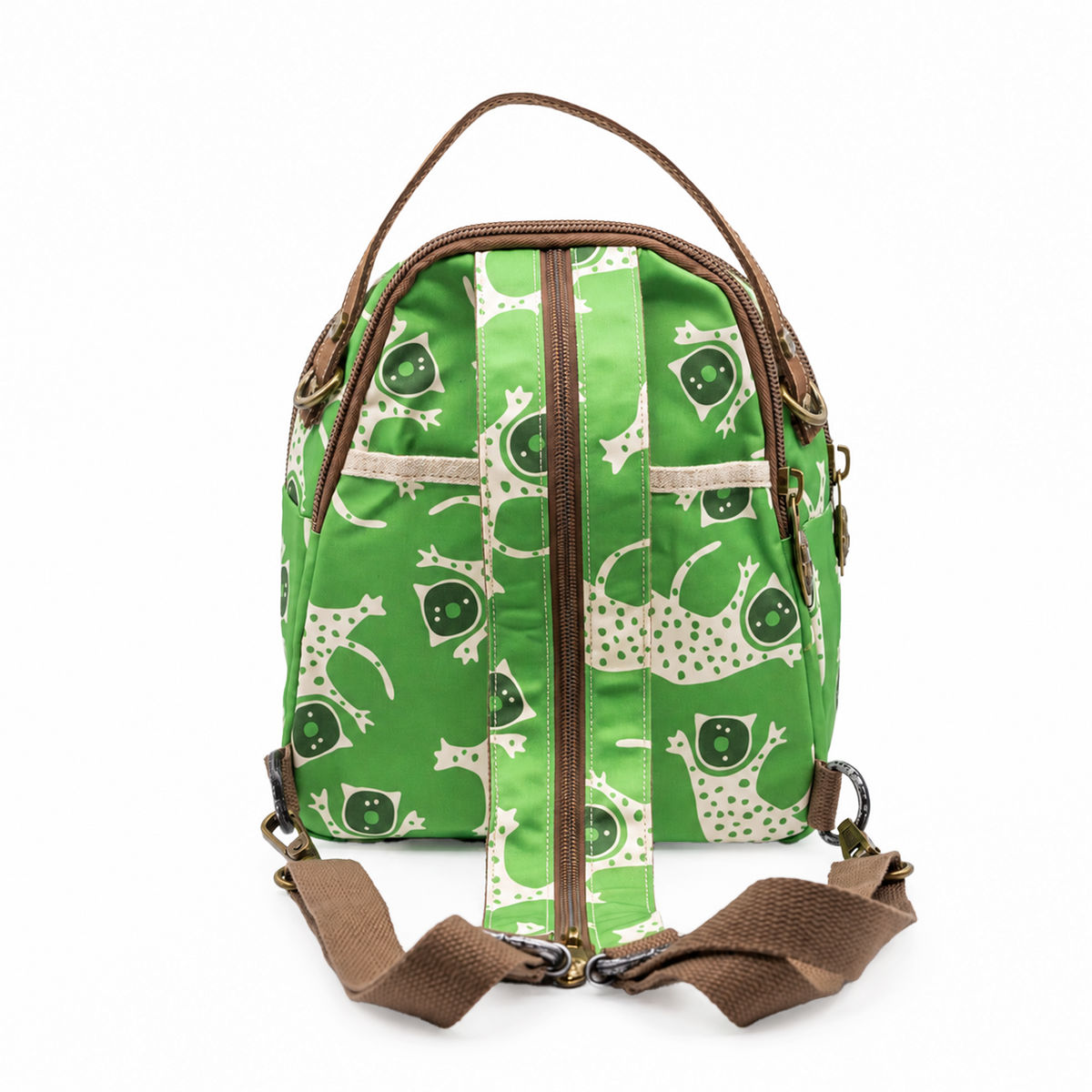 YAN SHUANG Mochila Convertible Green Leopard