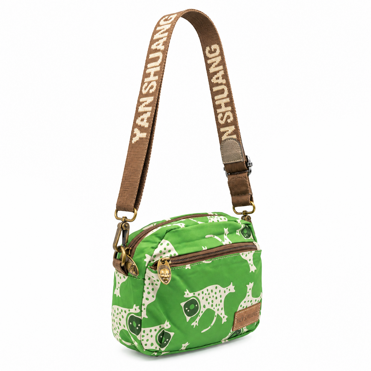 YAN SHUANG Bandolera Mujer Green Leopard