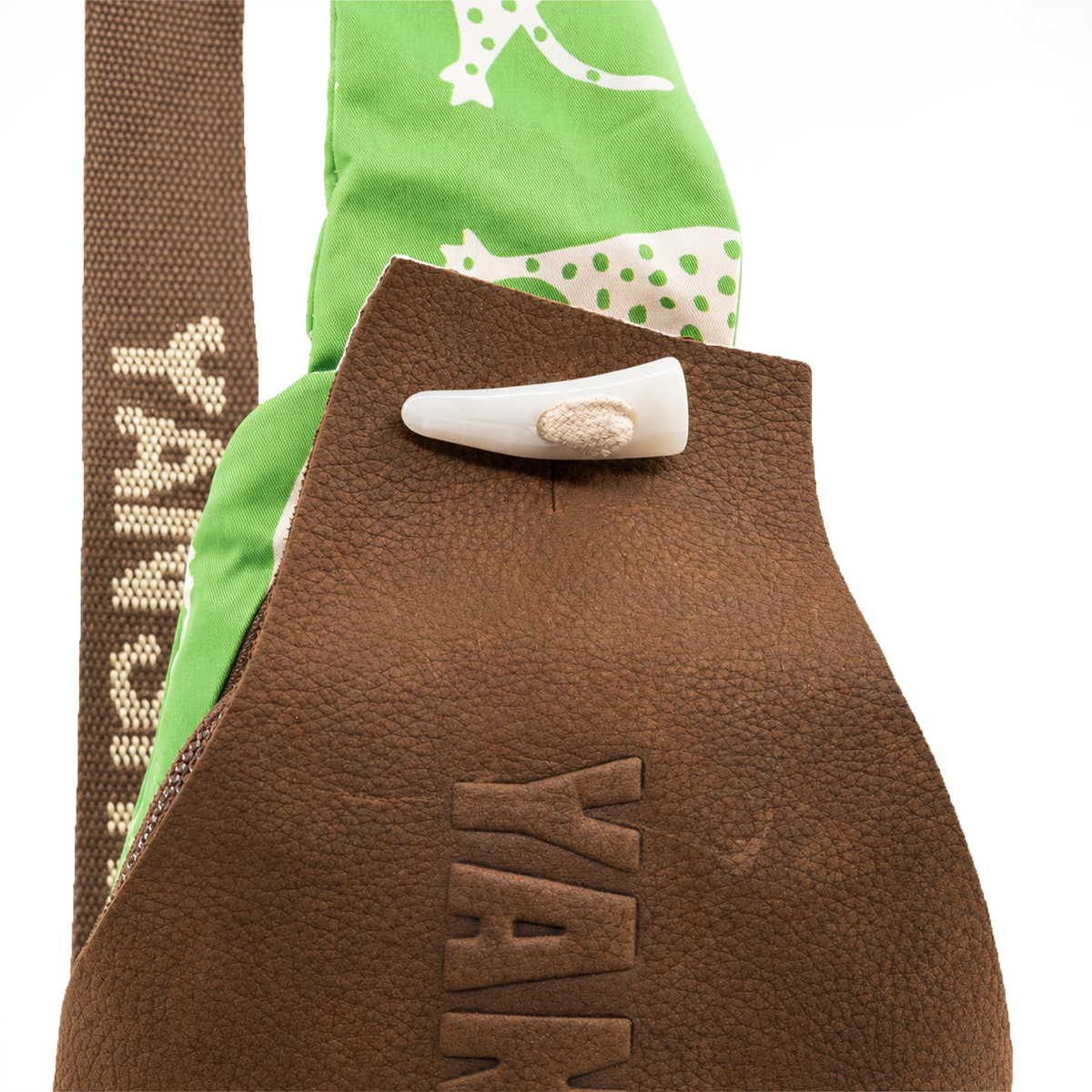 YAN SHUANG Bandolera Piel Café Green Leopard