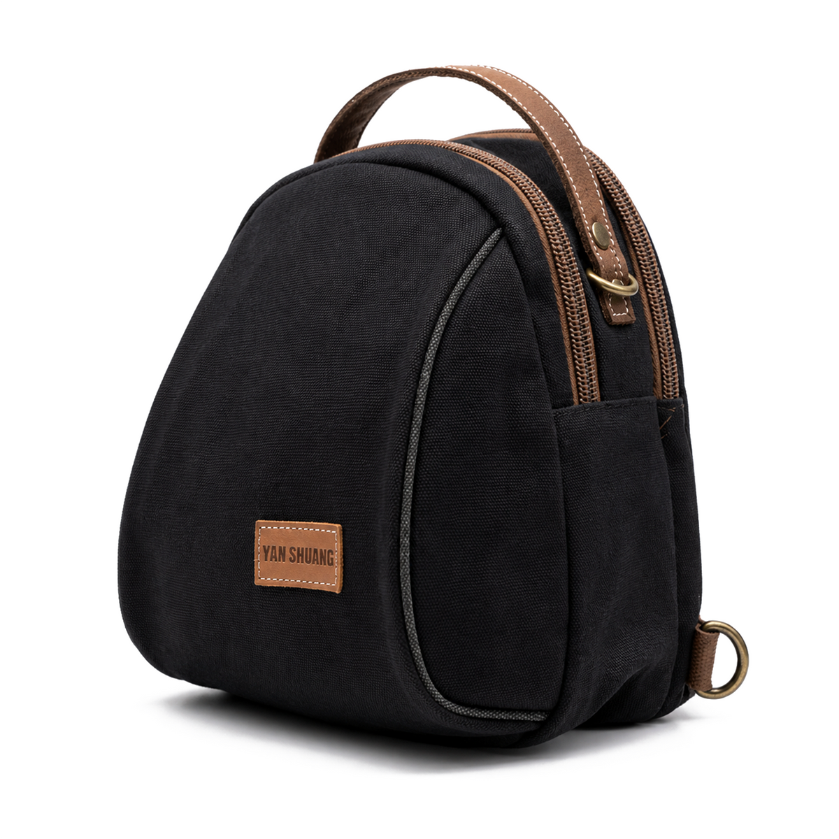 YAN SHUANG Mochila Convertible Algodón Negro