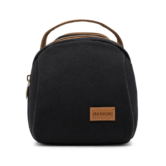 YAN SHUANG Convertible Black Cotton Backpack