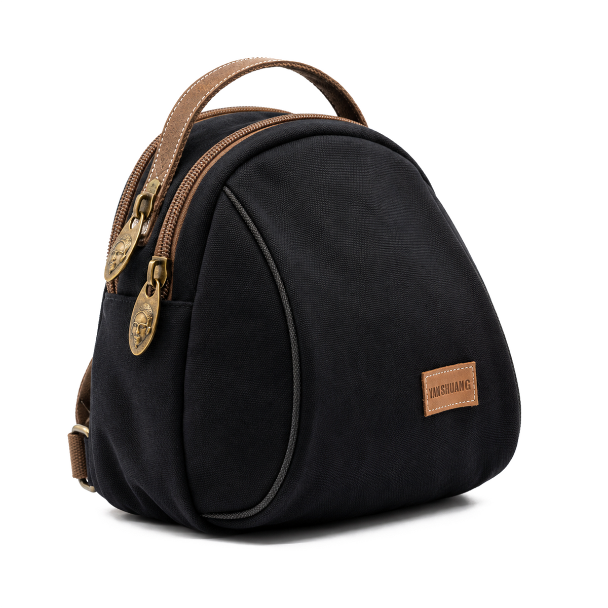 YAN SHUANG Mochila Convertible Algodón Negro