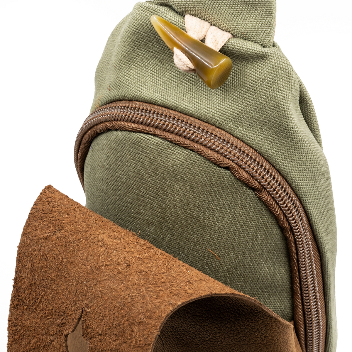 YAN SHUANG Green Cotton Leather Shoulder Bag
