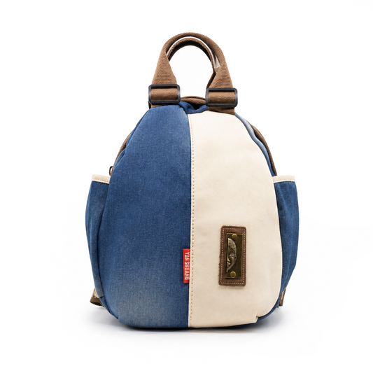 YAN SHUANG Denim Linen Urban Backpack