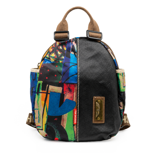YAN SHUANG Mochila Urbana Figura Piel Negra