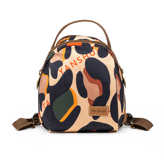 YAN SHUANG Convertible Leopard Print Backpack