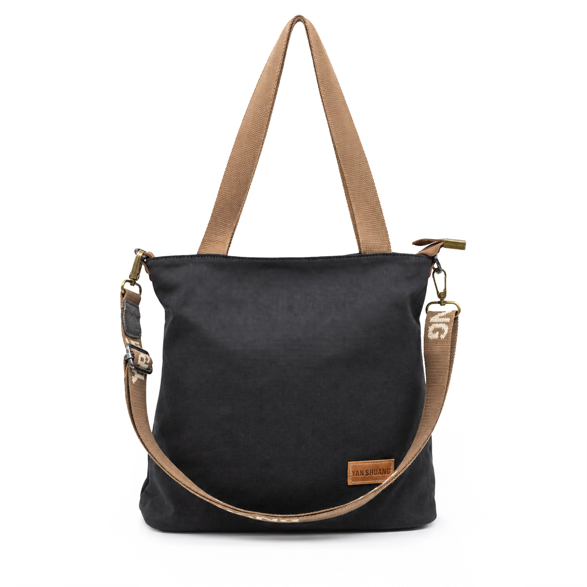 YAN SHUANG Bolso grande Algodón Negro