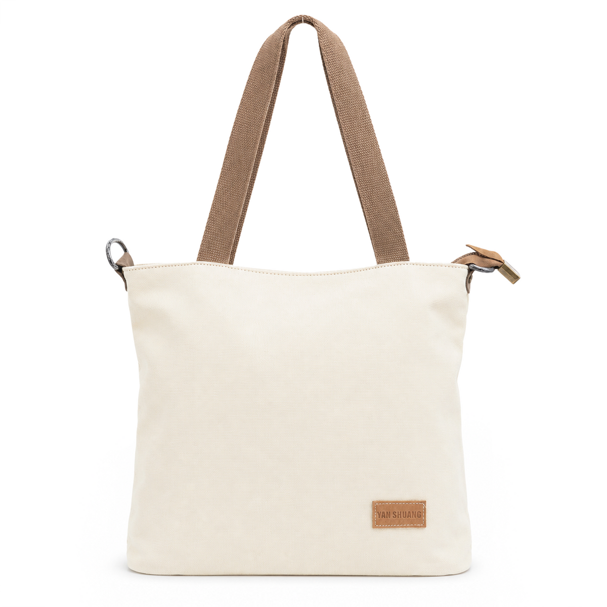 YAN SHUANG Bolso grande Algodón Marfil