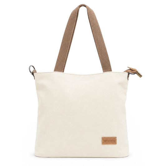 YAN SHUANG Large Ivory Cotton Bag