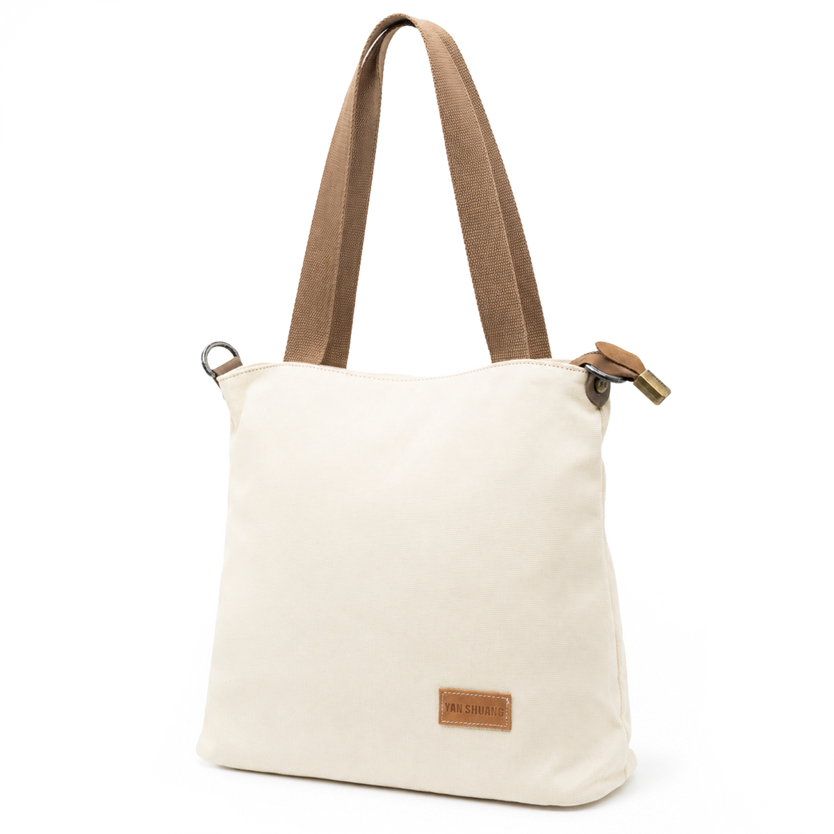 YAN SHUANG Bolso grande Algodón Marfil
