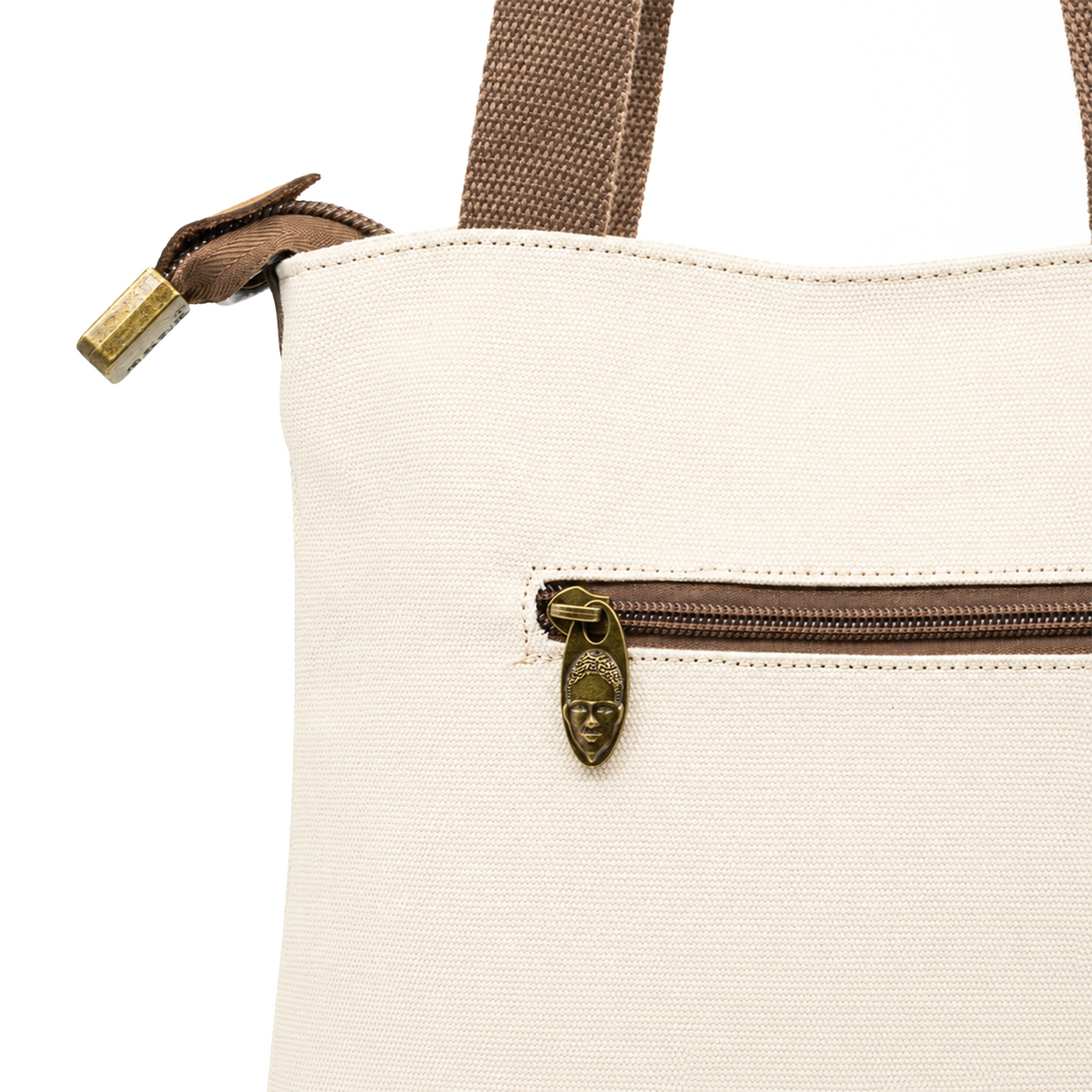 YAN SHUANG Bolso grande Algodón Marfil