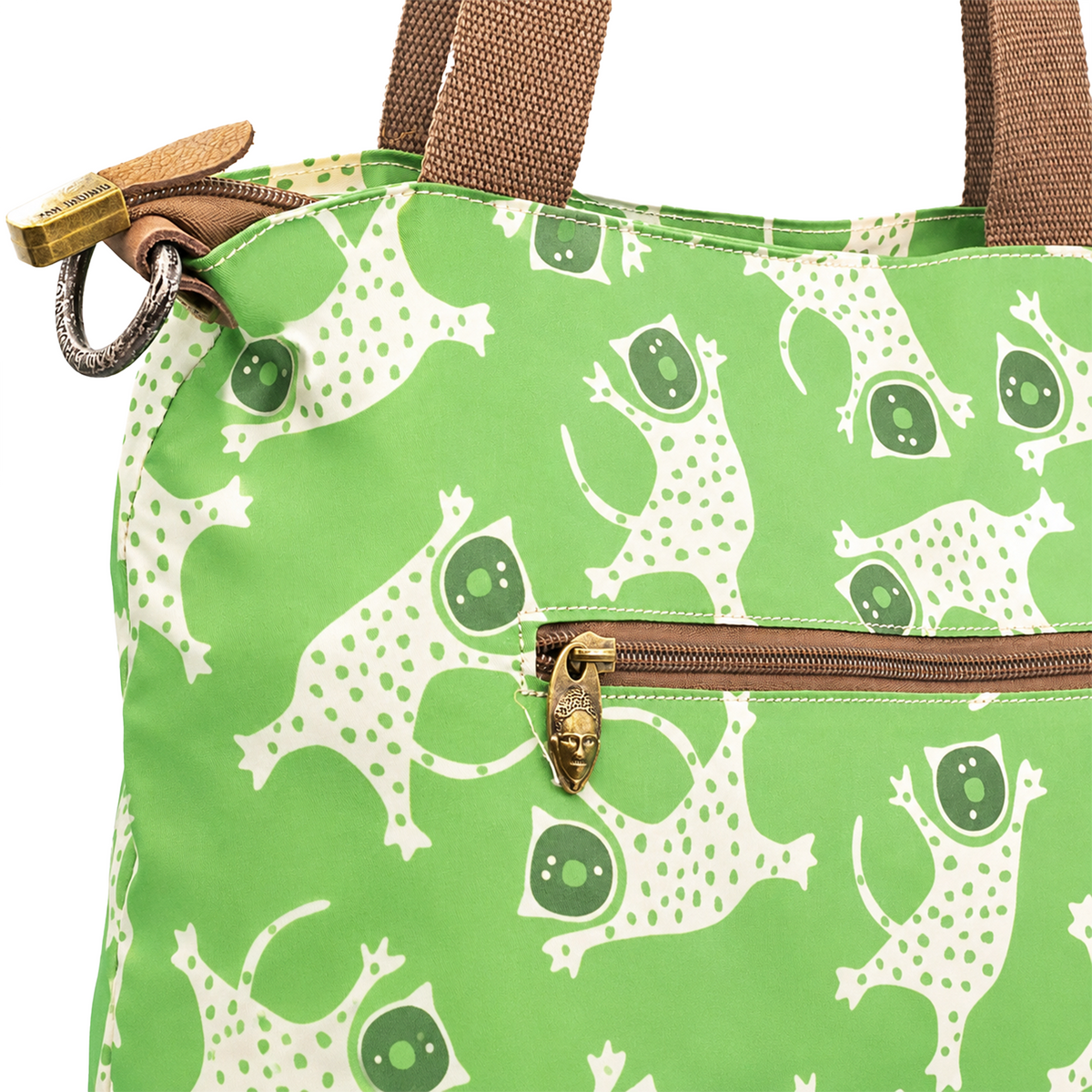 YAN SHUANG Large Green Leopard Bag