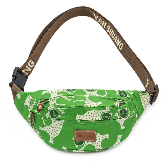 YAN SHUANG Green Leopard Fanny Pack